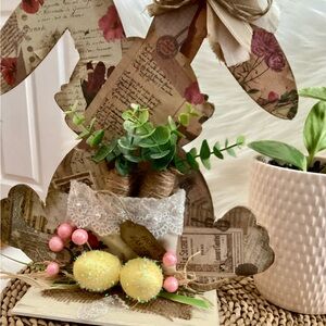 Decorative Bunny with Floral Accents